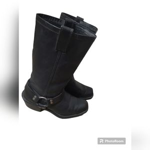 Cabelas Harness Boots Womens Sz 6.5 black Motorcycle 10" Biker Boots